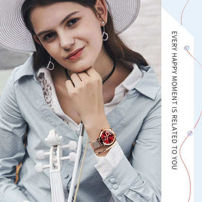 OLEVS 5189 Women Heart Shape Waterproof Quartz Watch(Red) - Metal Strap Watches by OLEVS | Online Shopping UK | buy2fix