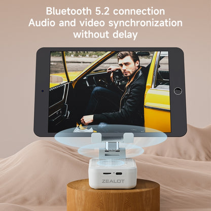 Zealot Z7 2 in 1 Foldable Phone Holder with Wireless Bluetooth Speaker(White) - Desktop Holder by ZEALOT | Online Shopping UK | buy2fix