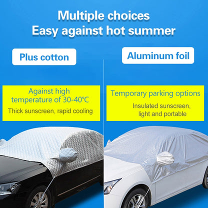 Car Half-cover Car Clothing Sunscreen Heat Insulation Sun Nisor, Aluminum Foil Size: 4.8x1.7x1.5m - Window Foils & Solar Protection by buy2fix | Online Shopping UK | buy2fix