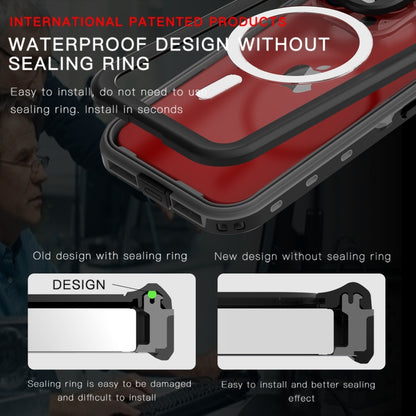 For iPhone 15 Pro RedPepper IP68 Waterproof MagSafe Phone Case(Black) - iPhone 15 Pro Cases by RedPepper | Online Shopping UK | buy2fix