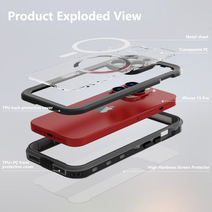 For iPhone 15 Pro RedPepper IP68 Waterproof MagSafe Phone Case(Black) - iPhone 15 Pro Cases by RedPepper | Online Shopping UK | buy2fix