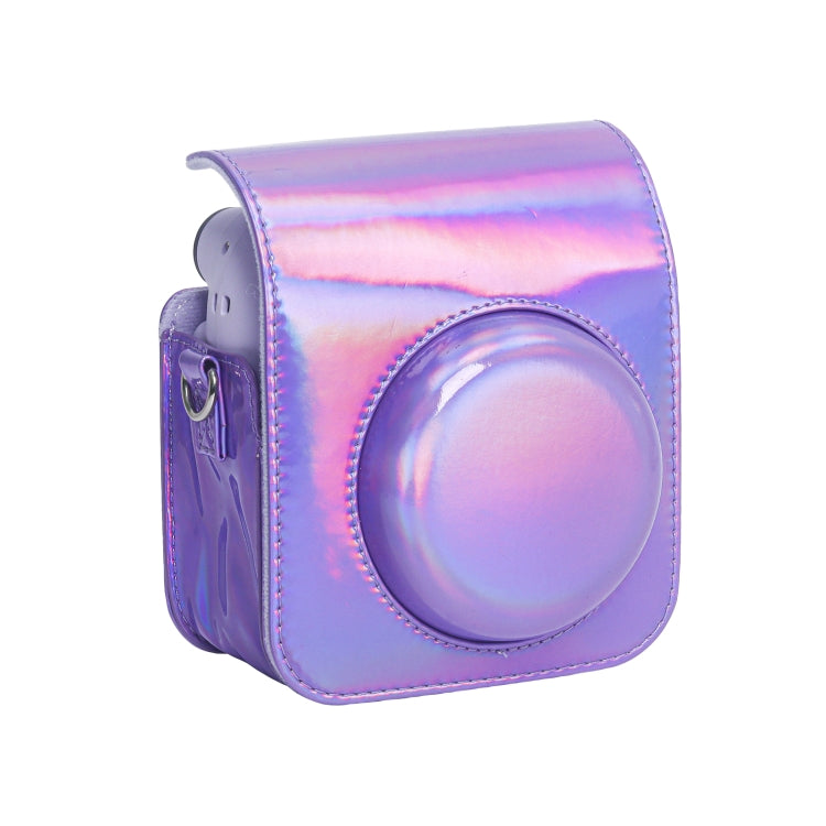 For FUJIFILM instax mini 12 Laser Full Body Leather Case Camera Bag with Strap(Purple) - Leather Bag by buy2fix | Online Shopping UK | buy2fix