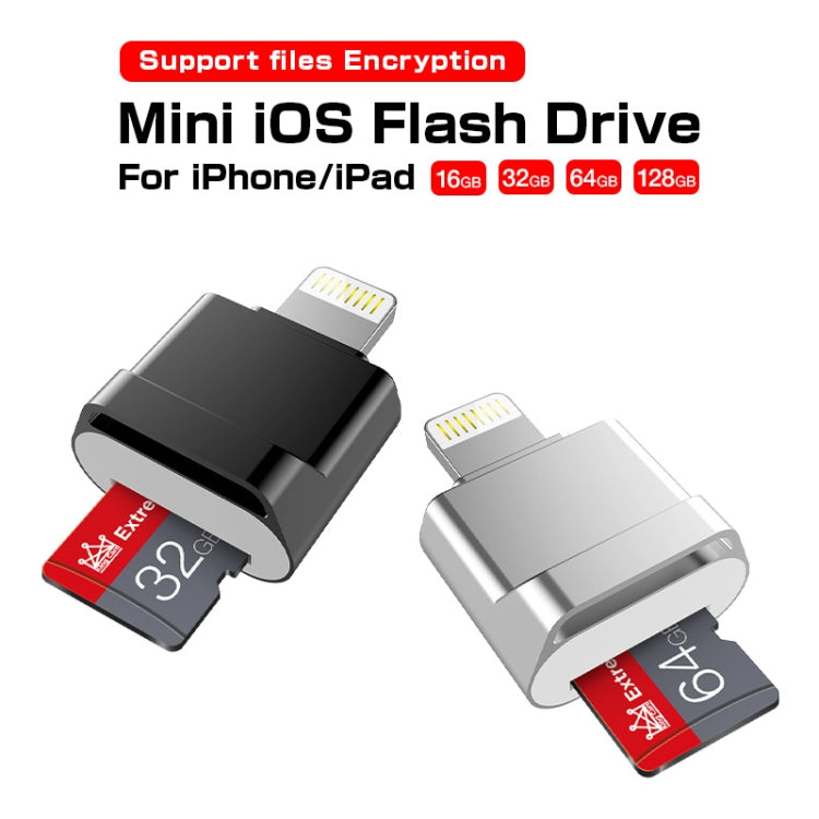 MicroDrive 8pin To TF Card Adapter Mini iPhone & iPad TF Card Reader, Capacity:16GB(Silver) -  by MICRODRIVE | Online Shopping UK | buy2fix