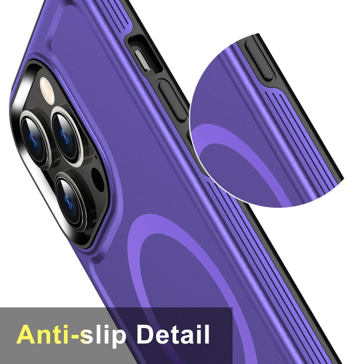 For iPhone 12 Pro Shield Armor MagSafe TPU Hybrid PC Phone Case(Purple) - iPhone 12 / 12 Pro Cases by buy2fix | Online Shopping UK | buy2fix