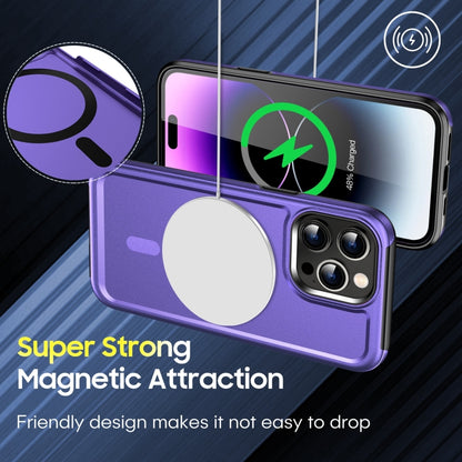 For iPhone 12 Pro Shield Armor MagSafe TPU Hybrid PC Phone Case(Purple) - iPhone 12 / 12 Pro Cases by buy2fix | Online Shopping UK | buy2fix