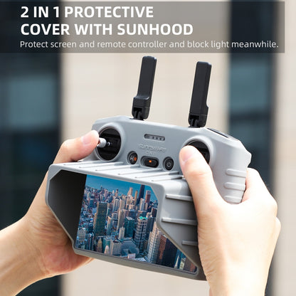 For DJI Air 3 / RC 2 Sunnylife Remote Control Shockproof Anti-scratch Silicone Case with Hood(Black) - Others by Sunnylife | Online Shopping UK | buy2fix