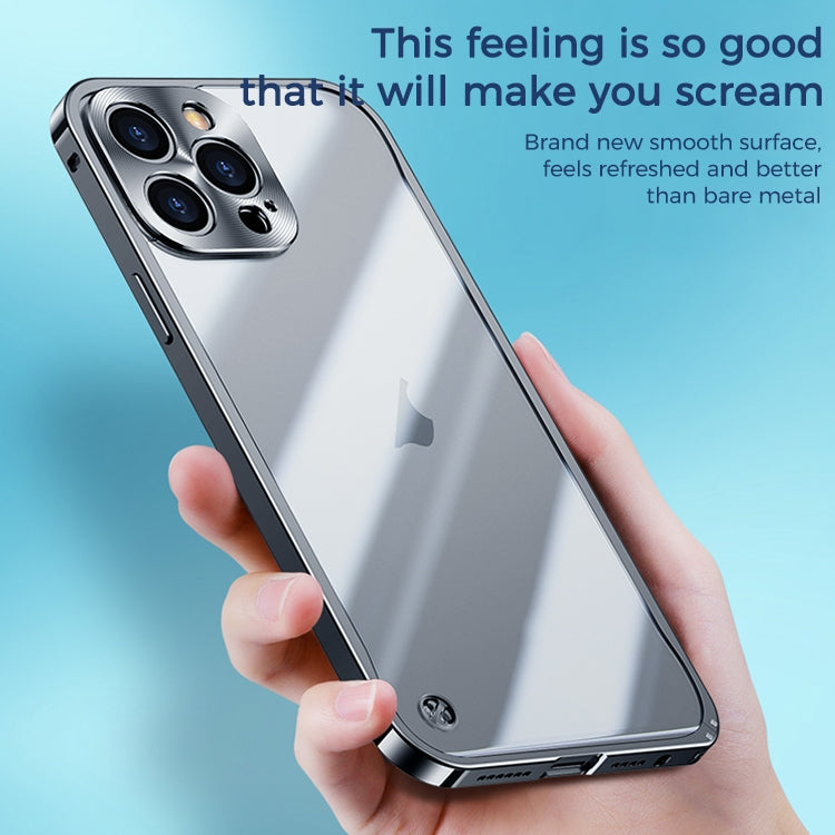 For iPhone 15 Pro Max Metal Frame Frosted PC Shockproof Phone Case(Gold) - iPhone 15 Pro Max Cases by buy2fix | Online Shopping UK | buy2fix