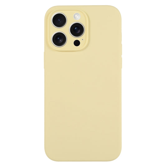 For iPhone 15 Pro Max Pure Color Liquid Silicone Fine Pore Phone Case(Creamy Yellow) - iPhone 15 Pro Max Cases by buy2fix | Online Shopping UK | buy2fix