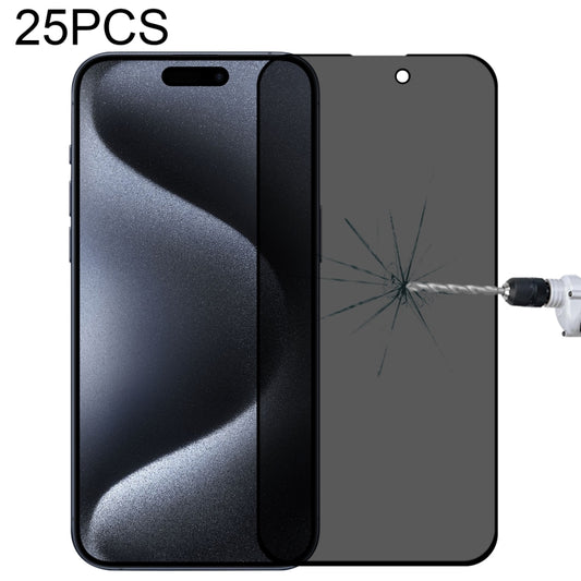 For iPhone 15 Pro Max / 15 Plus 25pcs Full Cover Anti-spy Silk Screen Tempered Glass Film - iPhone 15 Plus Tempered Glass by buy2fix | Online Shopping UK | buy2fix