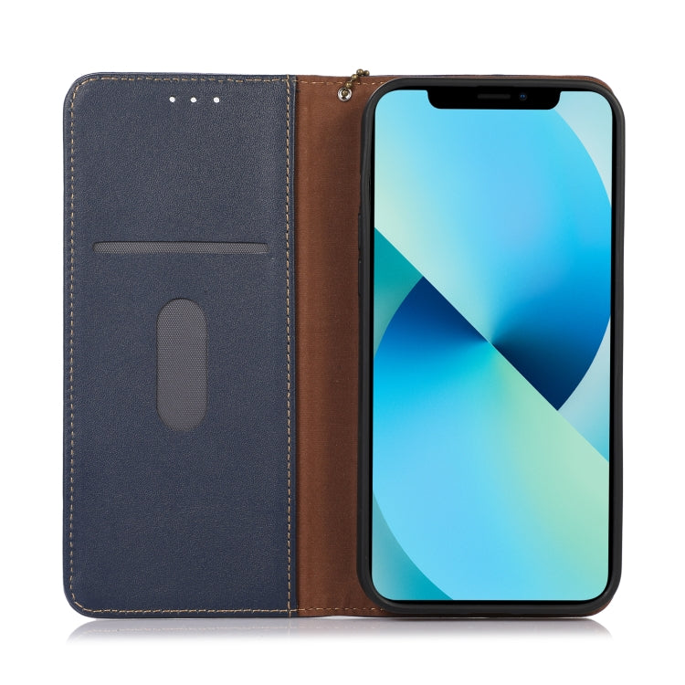 For Sony Xperia 5 V KHAZNEH Nappa Top Layer Cowhide Leather Phone Case(Blue) - Sony Cases by buy2fix | Online Shopping UK | buy2fix
