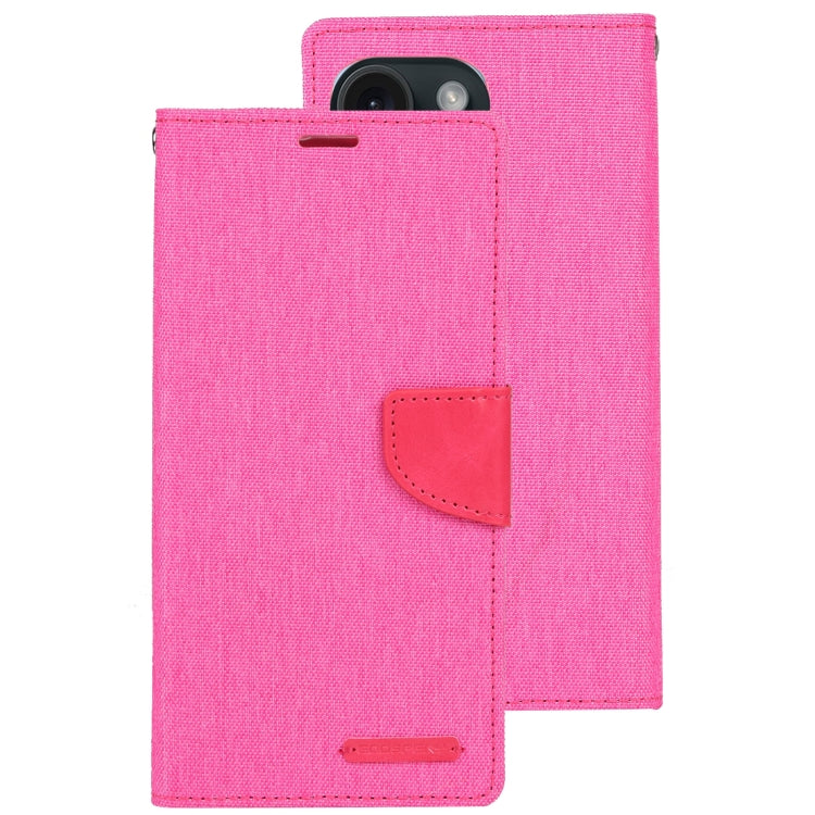 For iPhone 15 Pro Max GOOSPERY CANVAS DIARY Fabric Texture Flip Leather Phone Case(Rose Red) - iPhone 15 Pro Max Cases by GOOSPERY | Online Shopping UK | buy2fix