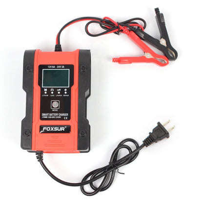 FOXSUR 12V-24V Car Motorcycle Repair Battery Charger AGM Charger Color:Red(US Plug) - Battery Charger by FOXSUR | Online Shopping UK | buy2fix