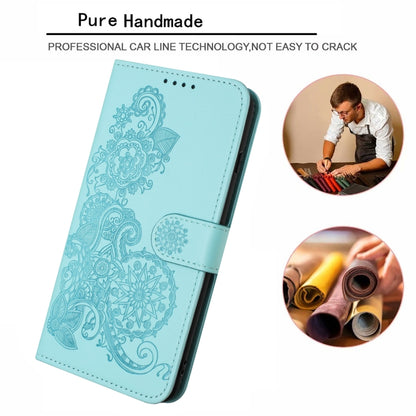 For iPhone 15 Pro Max Datura Flower Embossed Flip Leather Phone Case(Light blue) - iPhone 15 Pro Max Cases by buy2fix | Online Shopping UK | buy2fix