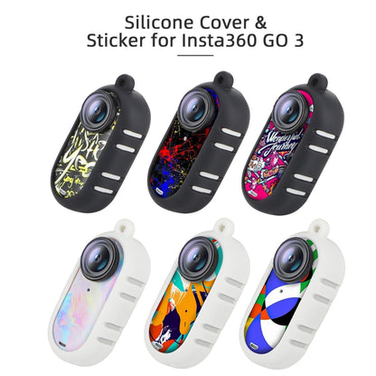 For Insta360 GO 3 Sunnylife Cooling Silicone Case Stickers Skin Wrap Lens Cover with Neck Strap(Black) - Case & Bags by Sunnylife | Online Shopping UK | buy2fix