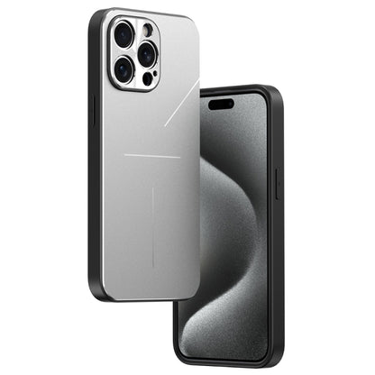 For iPhone 15 Pro Max R-JUST RJ52 3-Line Style Metal TPU Shockproof Phone Case(Silver) - iPhone 15 Pro Max Cases by R-JUST | Online Shopping UK | buy2fix