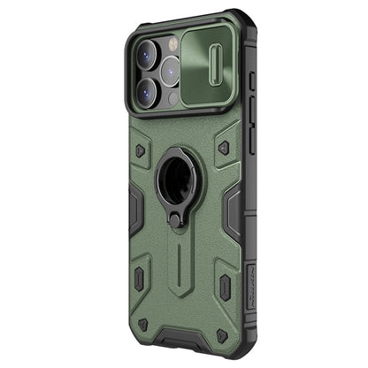 For iPhone 15 Pro Max NILLKIN Shockproof CamShield Armor Protective Case with Invisible Ring Holder(Green) - iPhone 15 Pro Max Cases by NILLKIN | Online Shopping UK | buy2fix