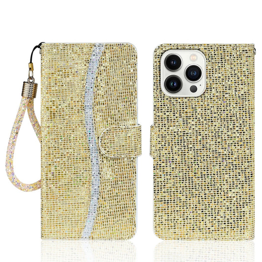For iPhone 15 Pro Max Glitter Powder Filp Leather Phone Case(Gold) - iPhone 15 Pro Max Cases by buy2fix | Online Shopping UK | buy2fix