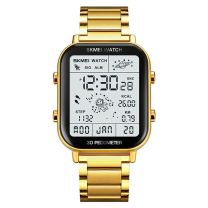 SKMEI 1888 Multifunctional Men 30M Waterproof Sports Stainless Steel Digital Wrist Watch(Gold) - Metal Strap Watches by SKMEI | Online Shopping UK | buy2fix