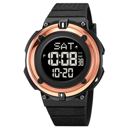 SKMEI 2010 Multifunctional Men 50M Waterproof Luminous Digital Wrist Watch(Rose Gold) - Leather Strap Watches by SKMEI | Online Shopping UK | buy2fix