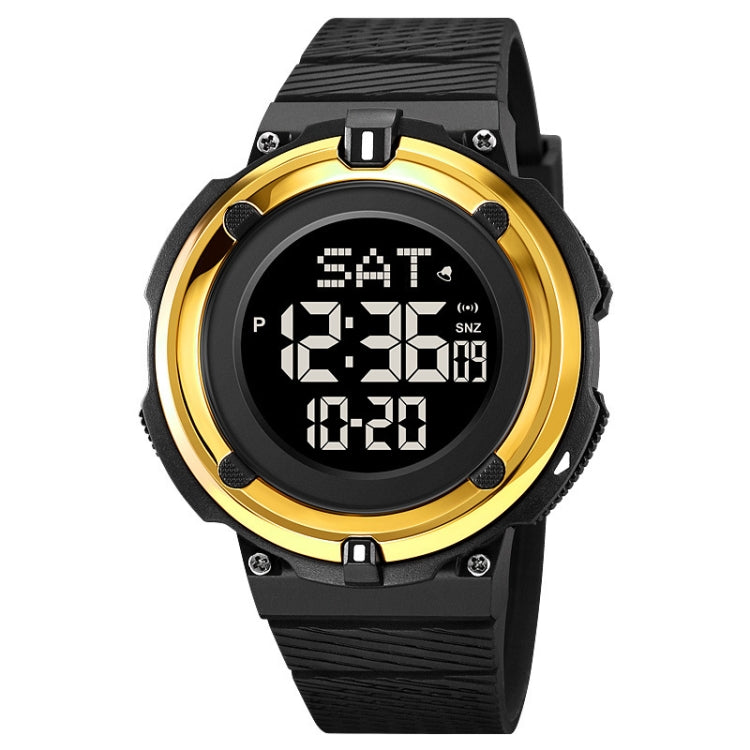 SKMEI 2010 Multifunctional Men 50M Waterproof Luminous Digital Wrist Watch(Gold) - Leather Strap Watches by SKMEI | Online Shopping UK | buy2fix