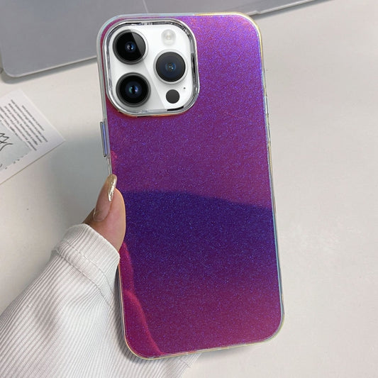 For iPhone 15 Pro Max Electroplated Frame IMD Glitter Powder Phone Case(Purple) - iPhone 15 Pro Max Cases by buy2fix | Online Shopping UK | buy2fix