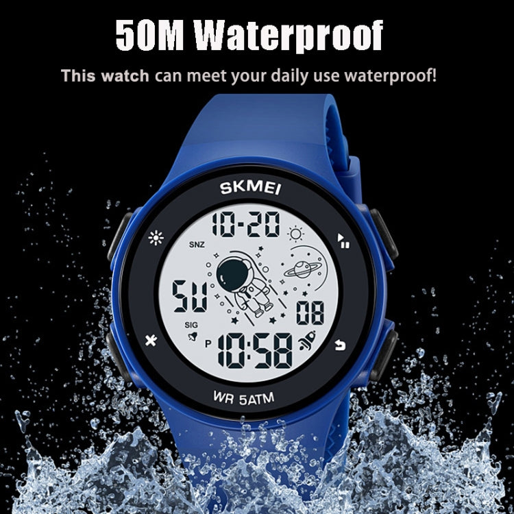 SKMEI 2068 Multifunctional Men 50M Waterproof Noctilucent Sports Digital Wrist Watch(Blue) - Silicone Strap Watches by SKMEI | Online Shopping UK | buy2fix