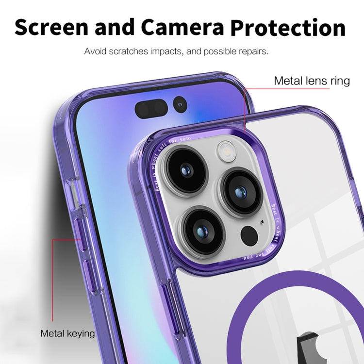 For iPhone 15 Pro Max Ice Color Magnetic Series PC + Acrylic Magsafe Phone Case(Grey) - iPhone 15 Pro Max Cases by buy2fix | Online Shopping UK | buy2fix