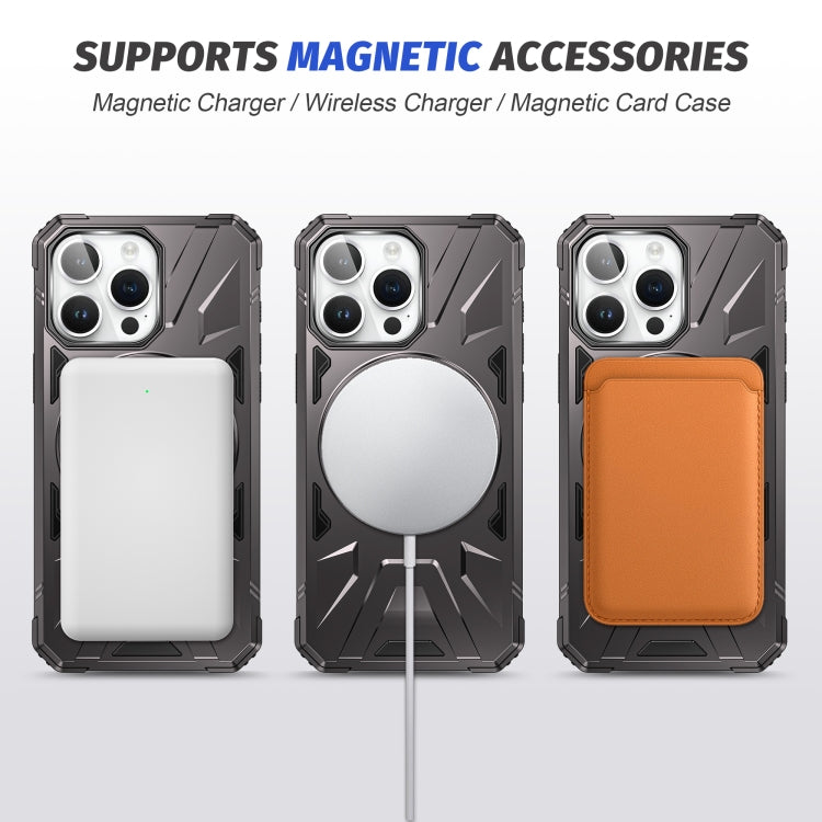 For iPhone 14 Pro Max MagSafe Magnetic Shockproof Phone Case with Ring Holder(Dark Grey) - iPhone 14 Pro Max Cases by buy2fix | Online Shopping UK | buy2fix