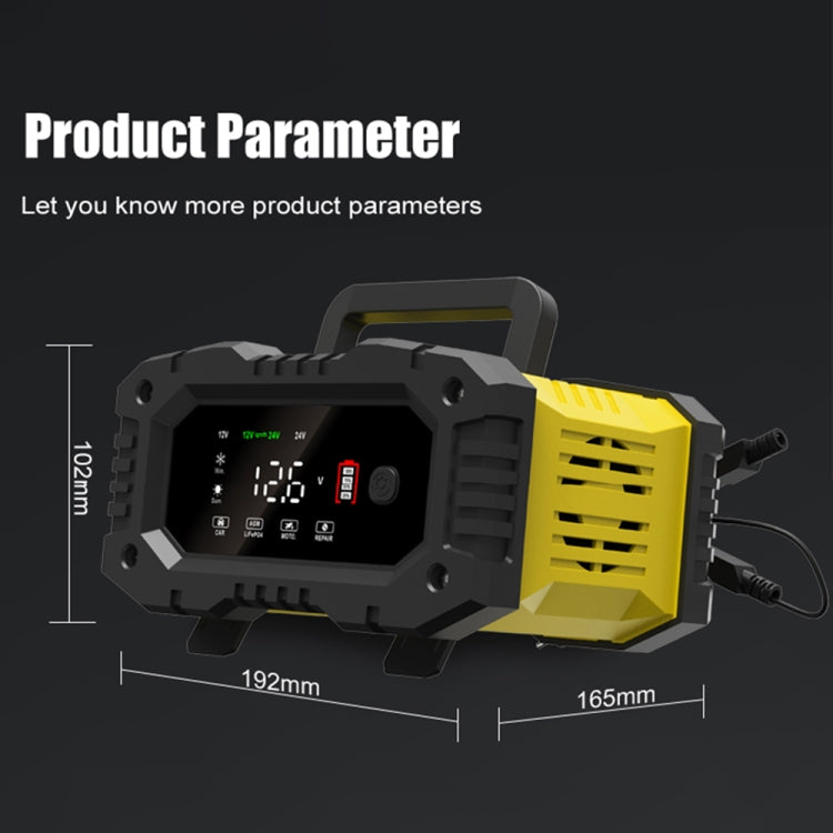 FOXSUR 12V / 24V 10A Portable Motorcycle Car Smart Battery Charger(EU Plug) - Battery Charger by FOXSUR | Online Shopping UK | buy2fix