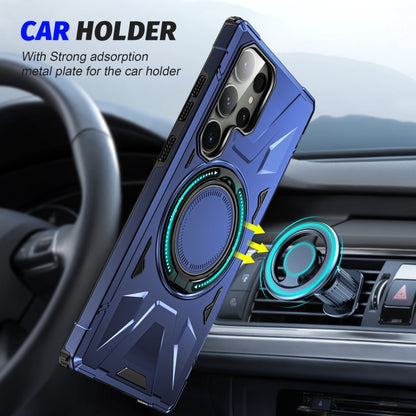 For Samsung Galaxy S23 Ultra 5G MagSafe Magnetic Shockproof Phone Case with Ring Holder(Navy Blue) - Galaxy S23 Ultra 5G Cases by buy2fix | Online Shopping UK | buy2fix