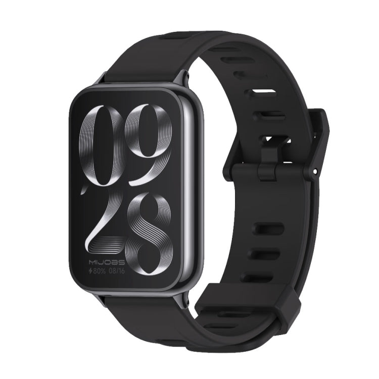 For Xiaomi Smart Band 9 Pro / 8 Pro Mijobs Flat Hole Breathable Silicone Watch Band(Black) - Watch Bands by MIJOBS | Online Shopping UK | buy2fix