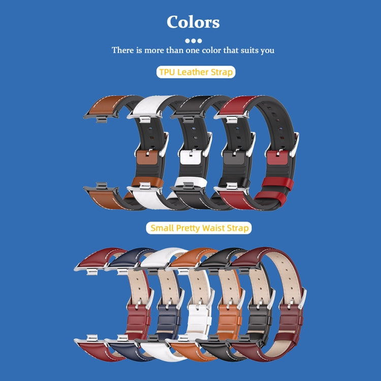 For Xiaomi Smart Band 9 Pro / 8 Pro Mijobs TPU Leather Watch Band(Red Black) - Watch Bands by MIJOBS | Online Shopping UK | buy2fix