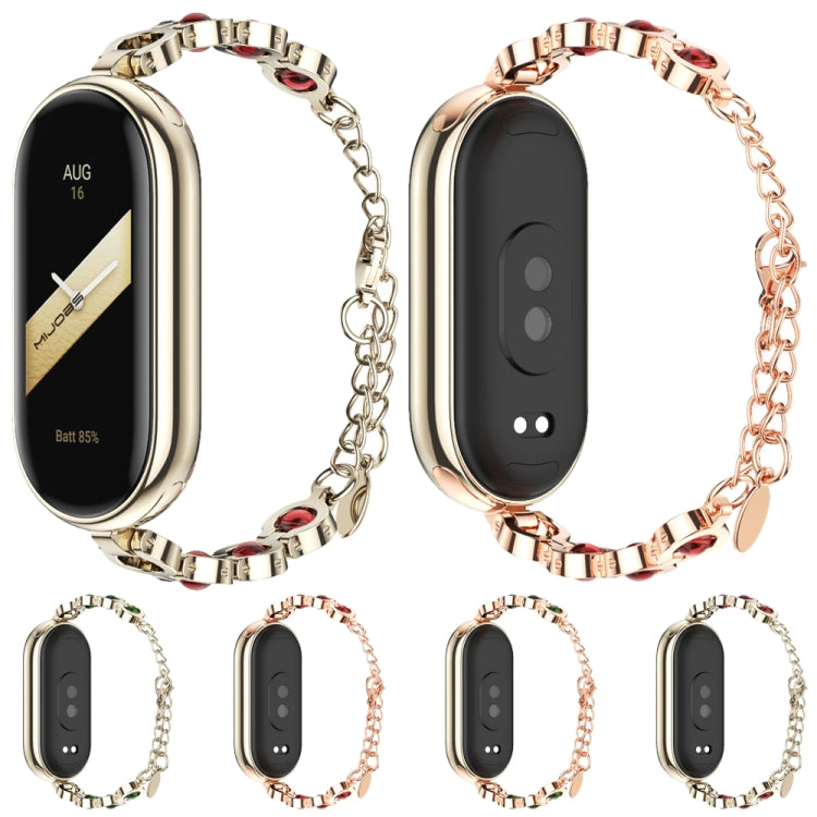 For Xiaomi Mi Band 8 / 9 / 9 NFC Mijobs Mermaid Beauty Bracelet Watch Band(Light Gold Red) - Watch Bands by MIJOBS | Online Shopping UK | buy2fix