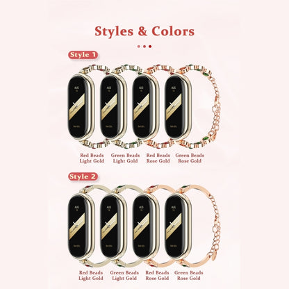 For Xiaomi Mi Band 8 / 9 / 9 NFC Mijobs Mermaid Beauty Bracelet Watch Band(Light Gold Green) - Watch Bands by MIJOBS | Online Shopping UK | buy2fix