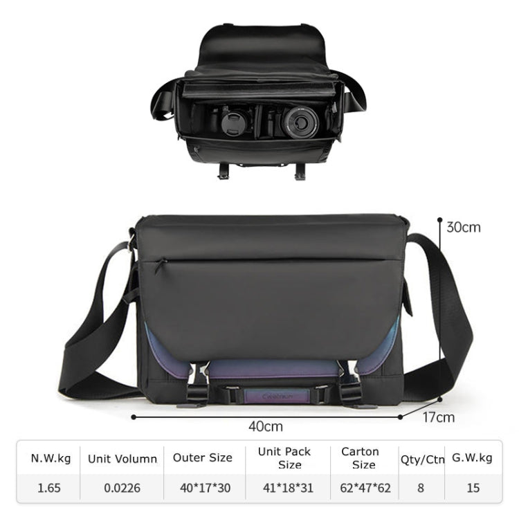 Cwatcun D85 Camera Bag Side Quick Access Camera Messenger Case Waterproof Bag, Size:40 x 17 x 30cm XL(Black) - Strap Satchel by Cwatcun | Online Shopping UK | buy2fix