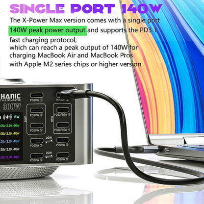 Mechanic X-Power Series Multiport Digital Display USB Charger Station with Wireless Charging, Total Power:300W(EU Plug) - Dock Charger by MECHANIC | Online Shopping UK | buy2fix