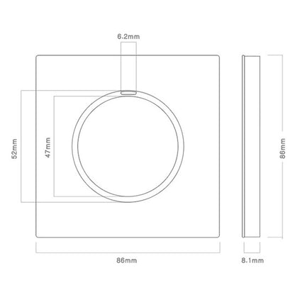 86mm Round LED Tempered Glass Switch Panel, Gray Round Glass, Style:Three Billing Control - Consumer Electronics by buy2fix | Online Shopping UK | buy2fix