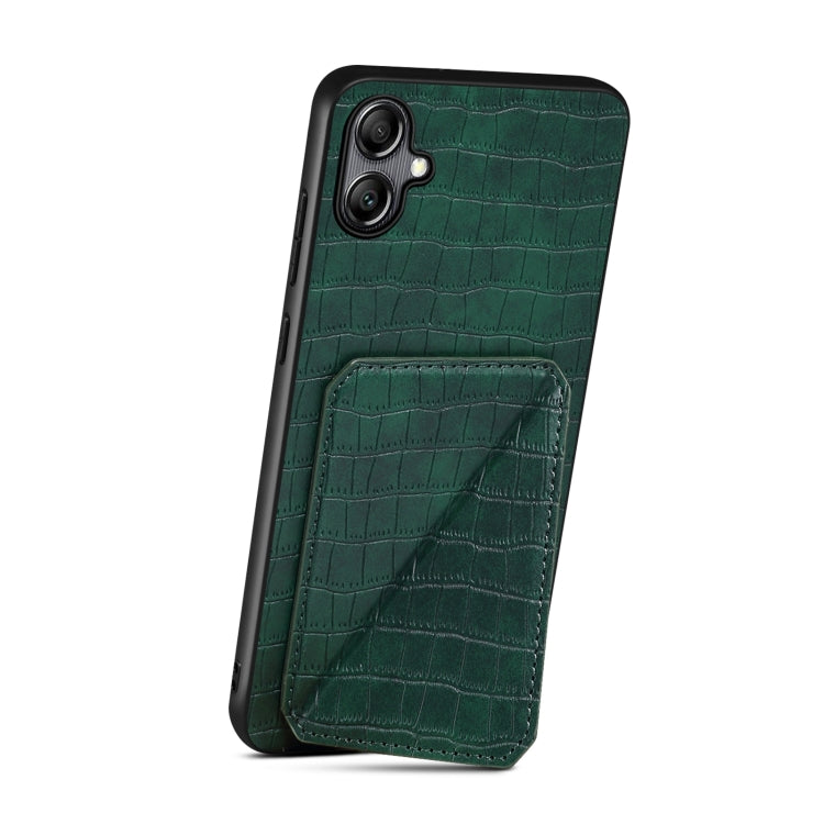 For Samsung Galaxy S23 FE 5G Denior Imitation Crocodile Leather Back Phone Case with Holder(Green) - Galaxy S23 FE 5G Cases by Denior | Online Shopping UK | buy2fix