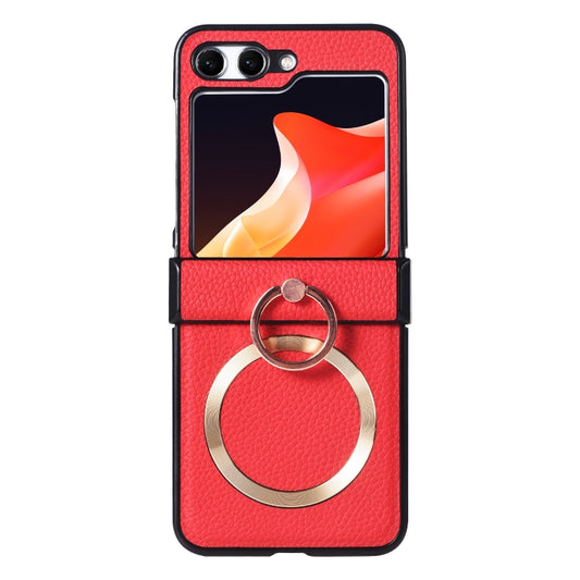 For Samsung Galaxy Z Flip5 MagSafe Ring Holder Three-stage Folding Phone Case(Red) - Galaxy Z Flip5 Cases by buy2fix | Online Shopping UK | buy2fix