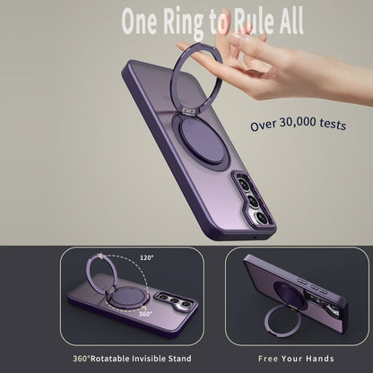 For Samsung Galaxy S23 5G 360-degree Rotating MagSafe Magnetic Holder Phone Case(Purple) - Galaxy S23 5G Cases by buy2fix | Online Shopping UK | buy2fix