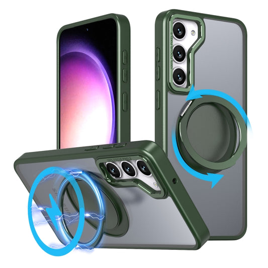 For Samsung Galaxy S23 FE 5G 360-degree Rotating MagSafe Magnetic Holder Phone Case(Green) - Galaxy S23 FE 5G Cases by buy2fix | Online Shopping UK | buy2fix