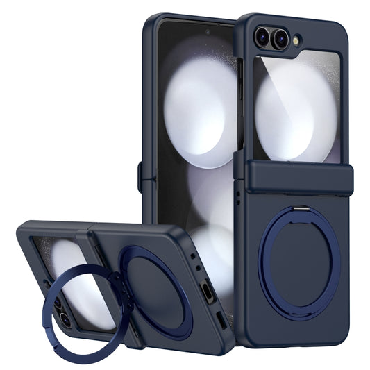 For Samsung Galaxy Z Flip5 5G 360 Degree Stand MagSafe Magnetic All-inclusive Phone Case(Navy Blue) - Galaxy Z Flip5 Cases by buy2fix | Online Shopping UK | buy2fix