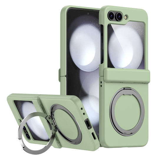 For Samsung Galaxy Z Flip5 5G 360 Degree Stand MagSafe Magnetic All-inclusive Phone Case(Light Green) - Galaxy Z Flip5 Cases by buy2fix | Online Shopping UK | buy2fix