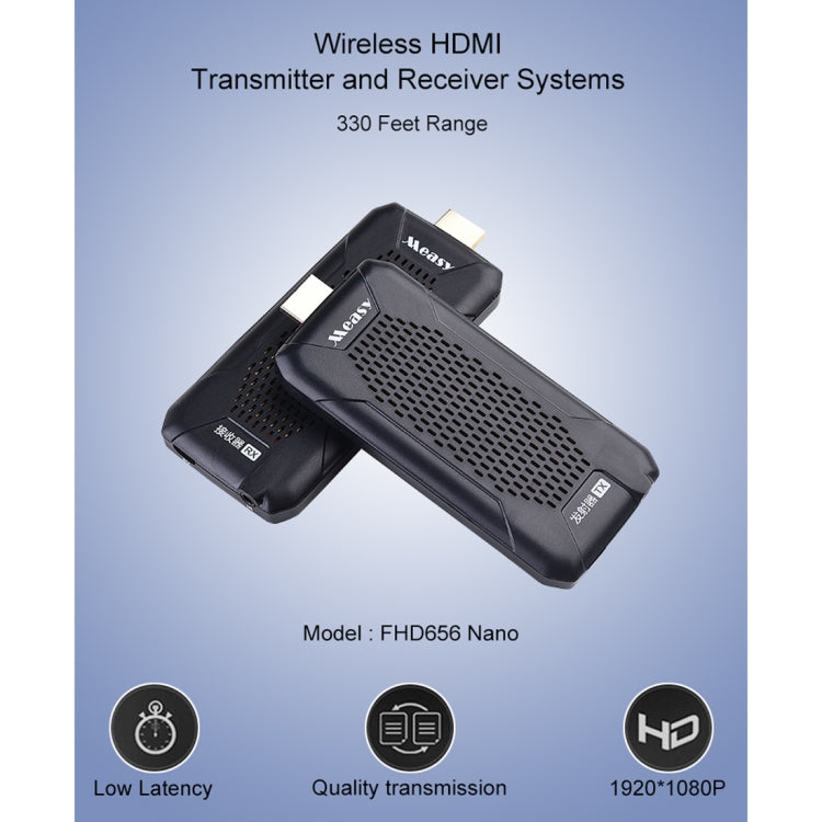Measy FHD656 Nano 1080P HDMI 1.4 HD Wireless Audio Video Double Mini Transmitter Receiver Extender Transmission System, Transmission Distance: 100m, UK Plug - Computer & Networking by Measy | Online Shopping UK | buy2fix
