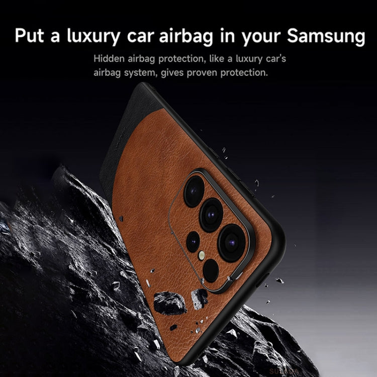 For Samsung Galaxy S24+ 5G SULADA Stitching Leather MagSafe Magnetic Phone Case(Black) - Galaxy S24+ 5G Cases by SULADA | Online Shopping UK | buy2fix