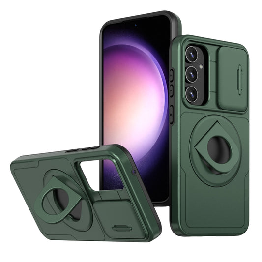 For Samsung Galaxy S23 FE 5G Camshield MagSafe Ring Holder Armor Phone Case(Deep Green) - Galaxy S23 FE 5G Cases by buy2fix | Online Shopping UK | buy2fix