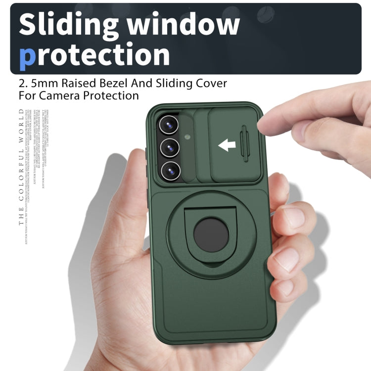 For Samsung Galaxy S23 FE 5G Camshield MagSafe Ring Holder Armor Phone Case(Deep Green) - Galaxy S23 FE 5G Cases by buy2fix | Online Shopping UK | buy2fix