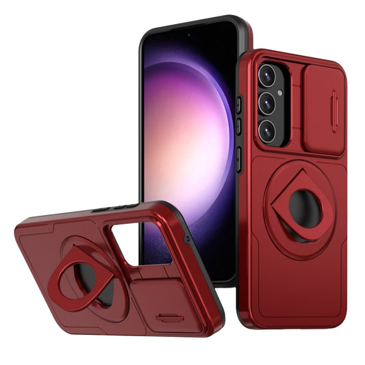 For Samsung Galaxy S23 FE 5G Camshield MagSafe Ring Holder Armor Phone Case(Red) - Galaxy S23 FE 5G Cases by buy2fix | Online Shopping UK | buy2fix