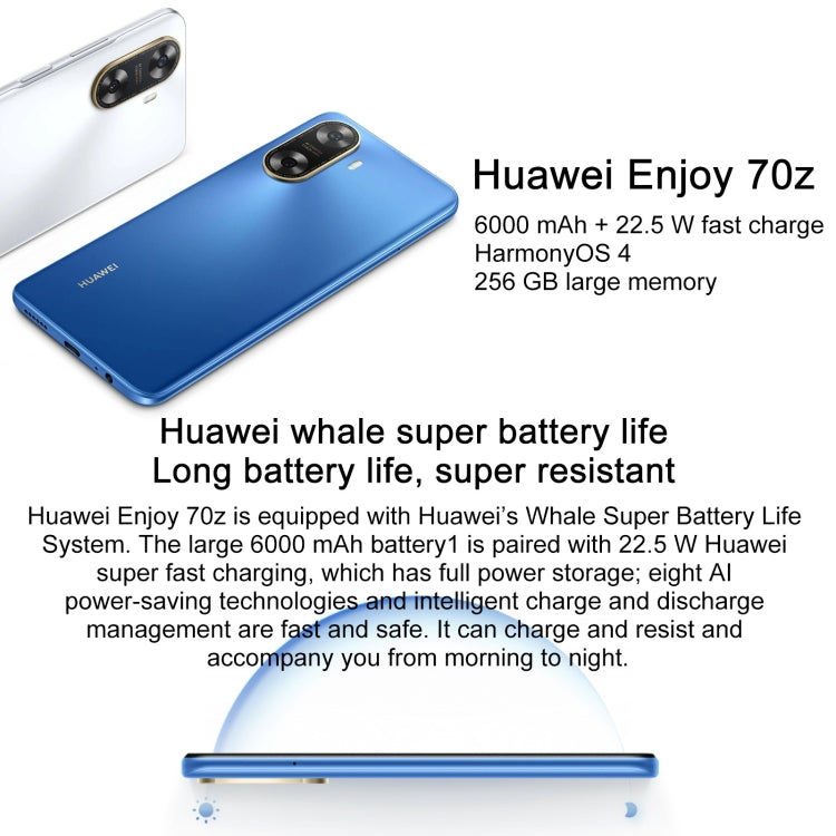 HUAWEI Enjoy 70z, 8GB+256GB, Side Fingerprint Identification, 6.75 inch HarmonyOS 4.0 Octa Core 2.4GHz, Network: 4G, Not Support Google Play(Black) - Huawei Mate & P by Huawei | Online Shopping UK | buy2fix