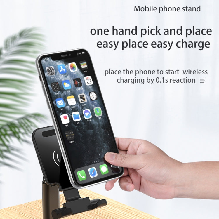 T6 2 in 1 Portable Folding Stand Wireless Charging, Style:Single Charge(Black) - Apple Accessories by buy2fix | Online Shopping UK | buy2fix